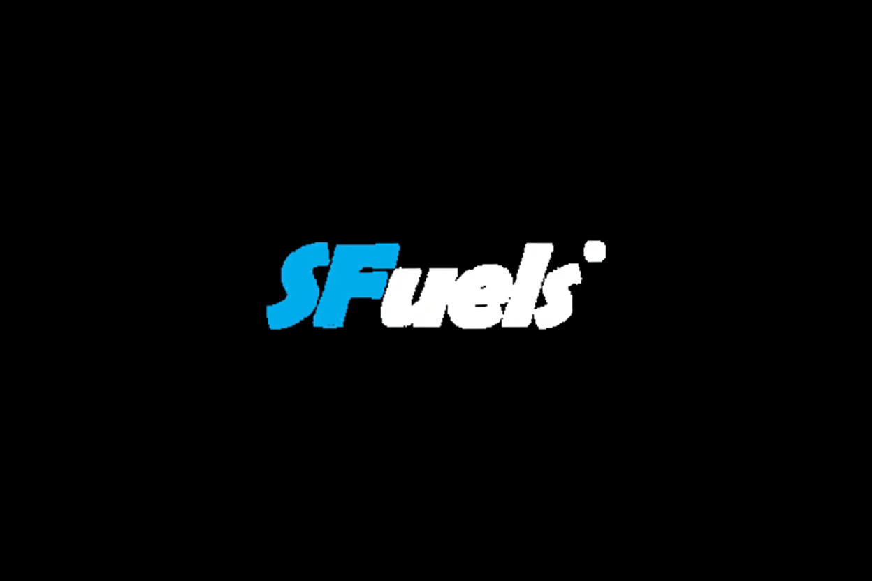 Sfuels logga på svart bakgrund